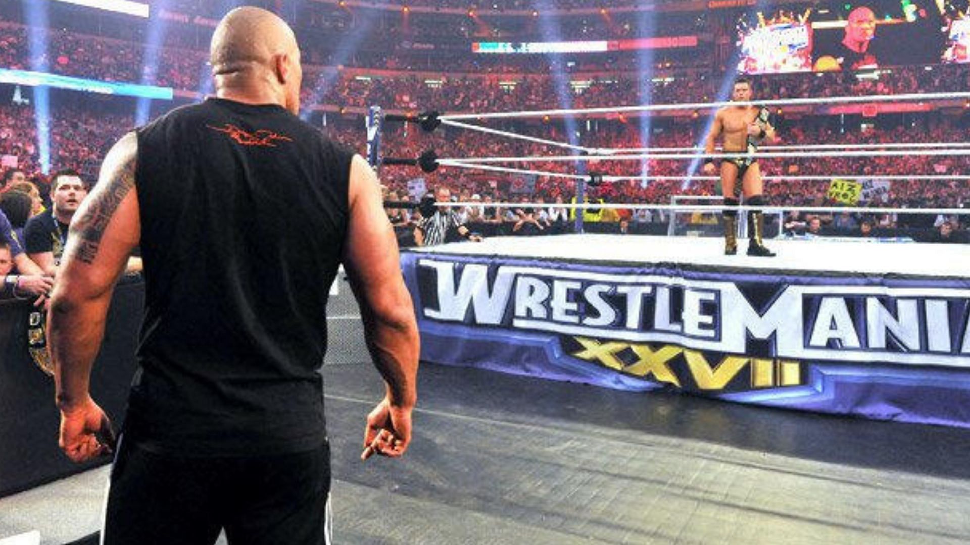 Dwayne Johnson was heavily involved in WrestleMania XXVII&#039;s main event [Image Credit: WWE.com]