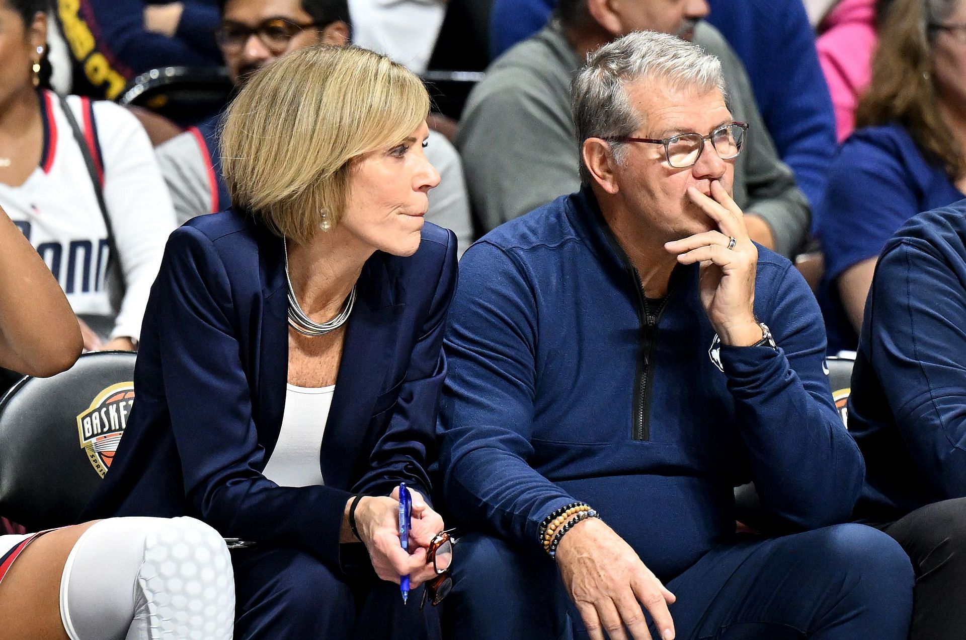 Napheesa Collier praises coach Geno Auriemma and assistant Chris Dailey. (Photo: GETTY)