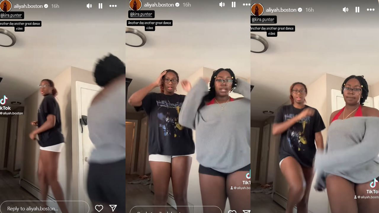 Aliyah Boston performs TikTok dance with cousin. (Credits: @aliyah.boston/Instagram)