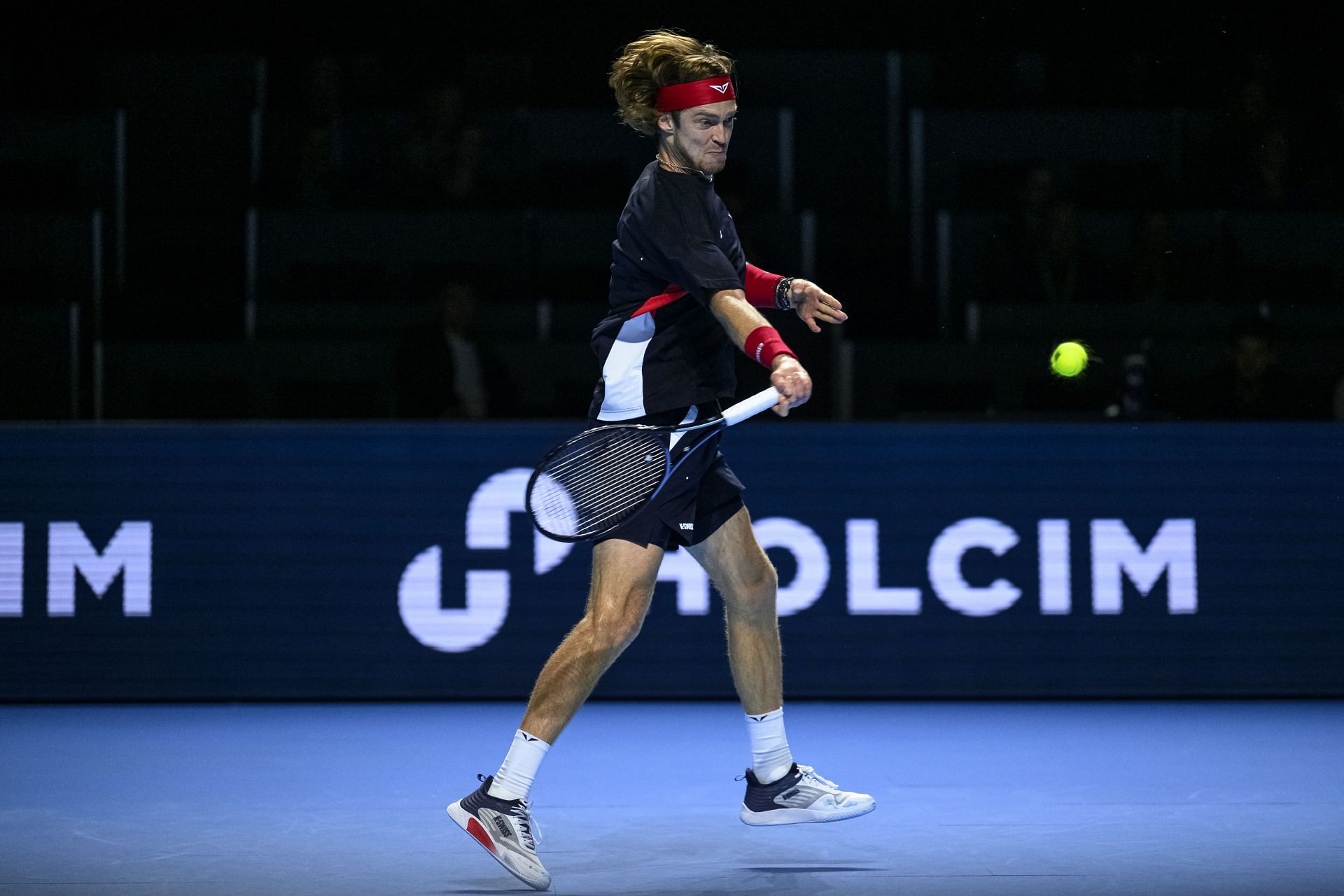 Andrey Rublev in action at the 2024 Swiss Indoors in Basel (Picture: Getty)