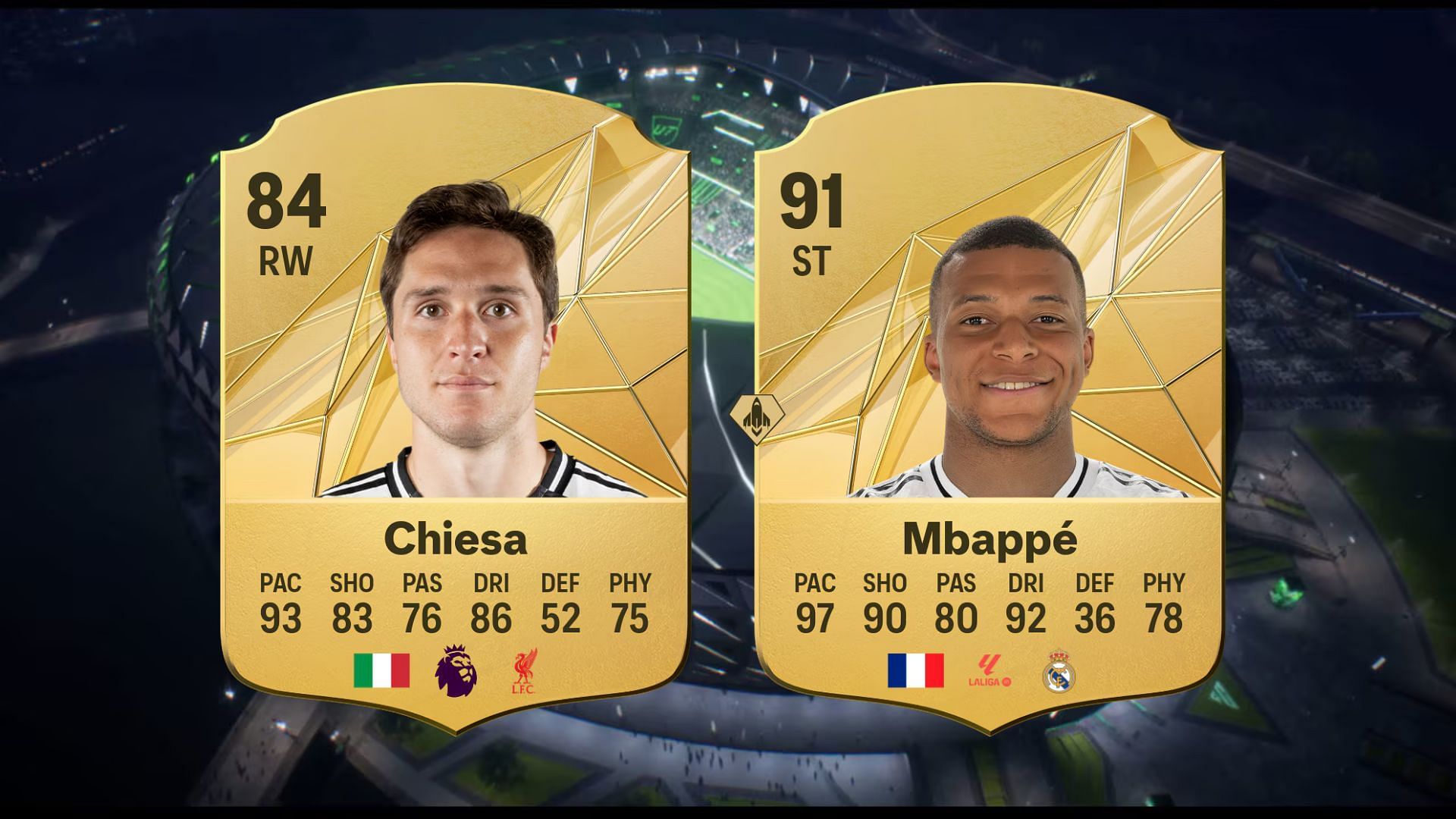 Italy vs France: Chiesa vs Mbappe (Images via EA Sports)