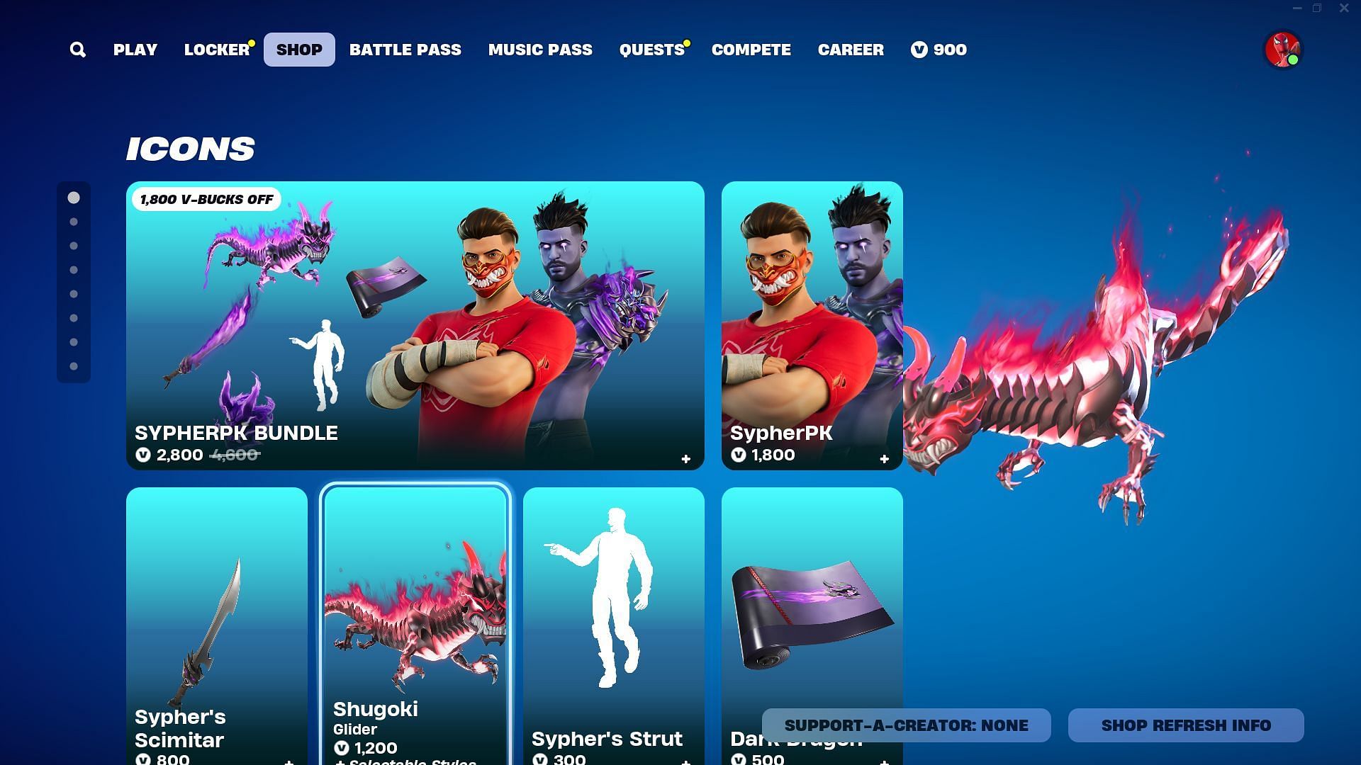 You can purchase other cosmetics related to SypherPK (Image via Epic Games)