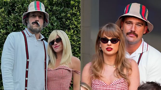 IN PHOTOS: Matthew Stafford and wife Kelly show up as Travis Kelce, Taylor Swift from US Open for Halloween