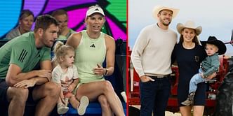 "We give up" - Caroline Wozniacki cuts a tired figure as her children, Olivia and James, playfully scatter balls around the room