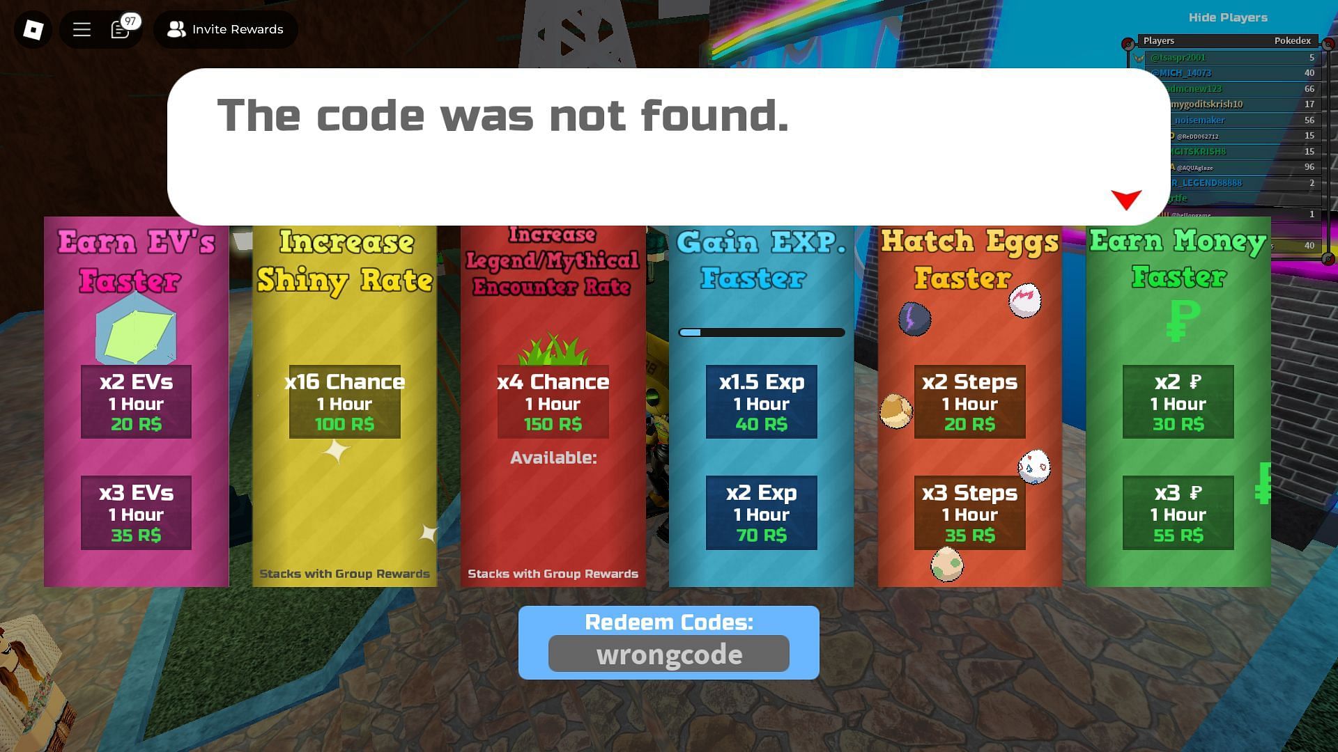 Avoid typos while entering codes (Image via Roblox)