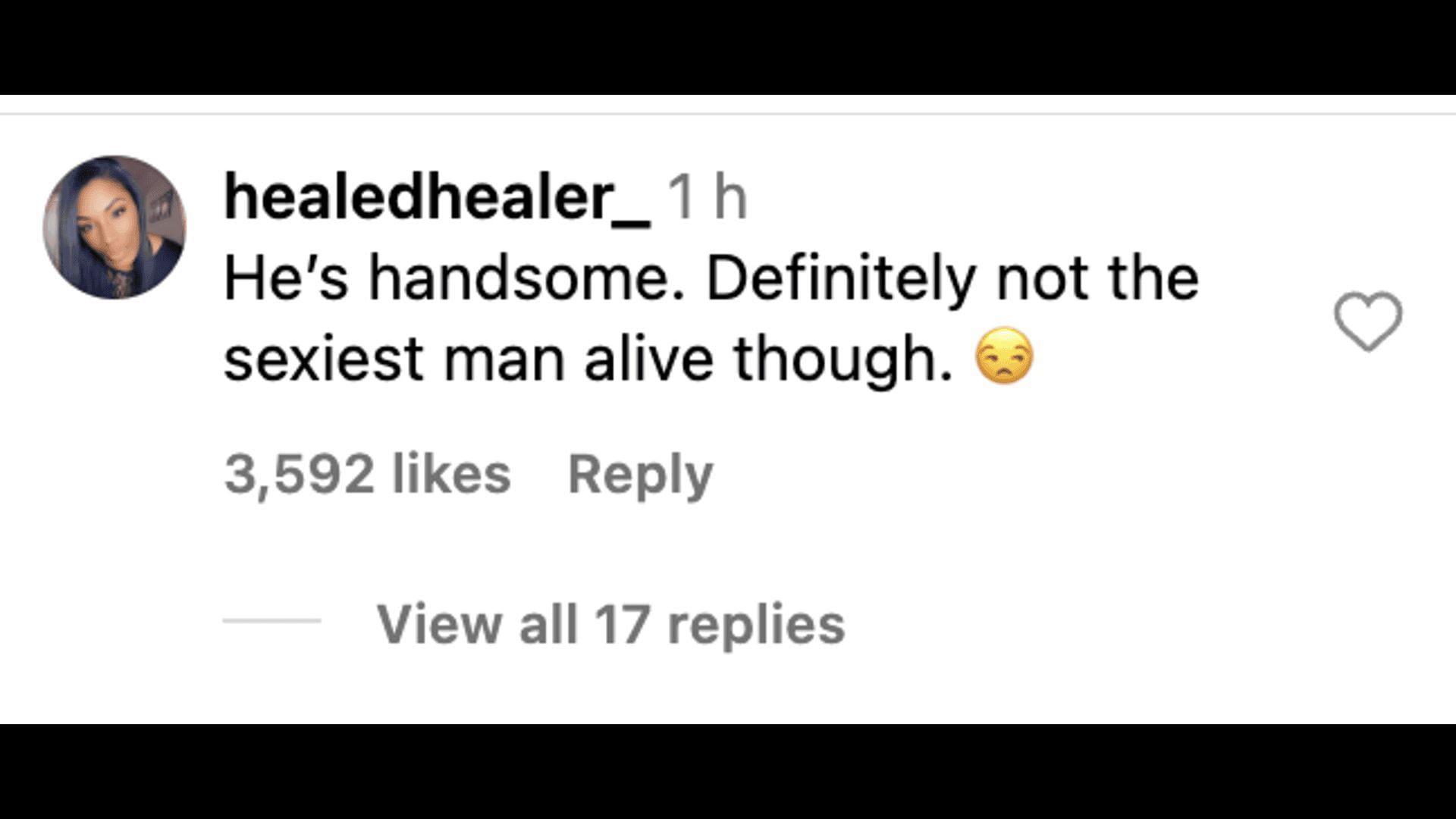 Instagram users comment on People Magazine naming Krasinski the &#039;Sexiest Man Alive 2024&#039; (Image via Instagram/@theshaderoom)