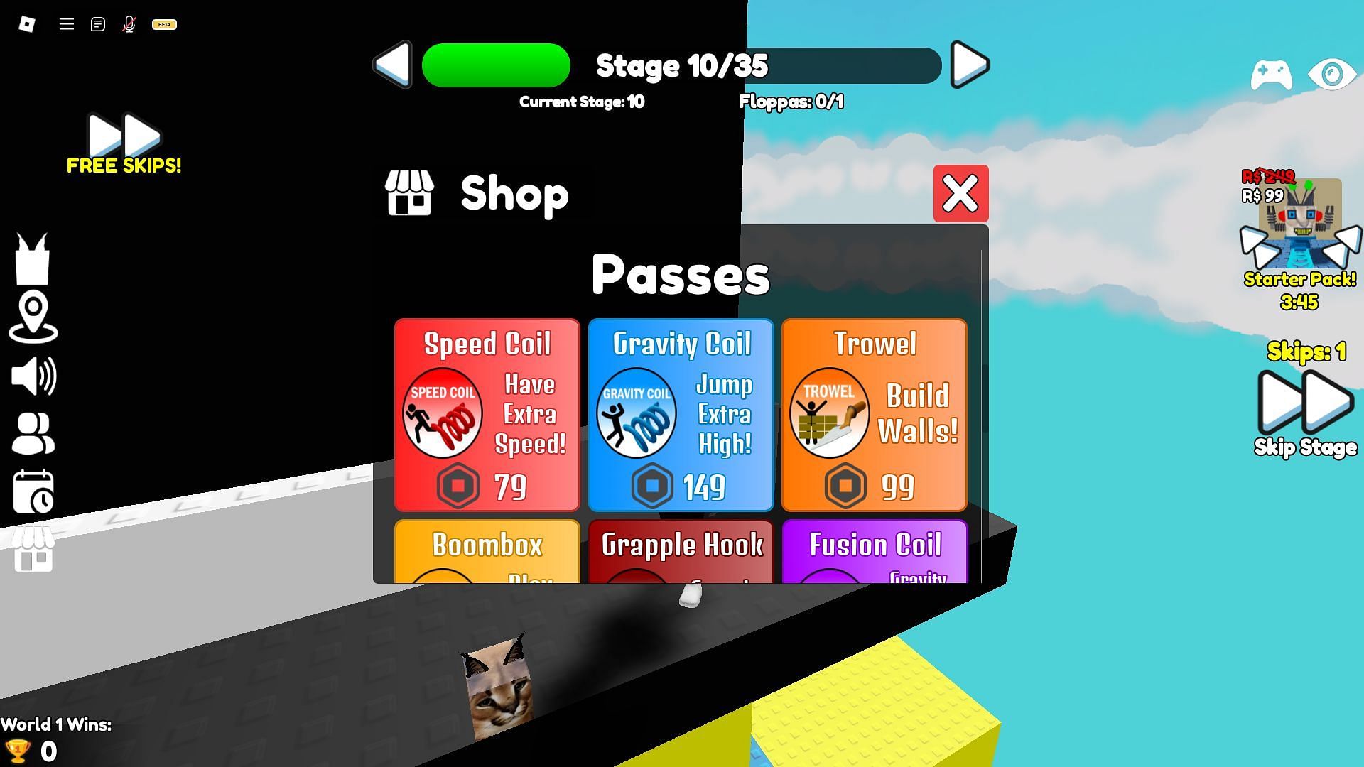 In-game shop (Image via Roblox)