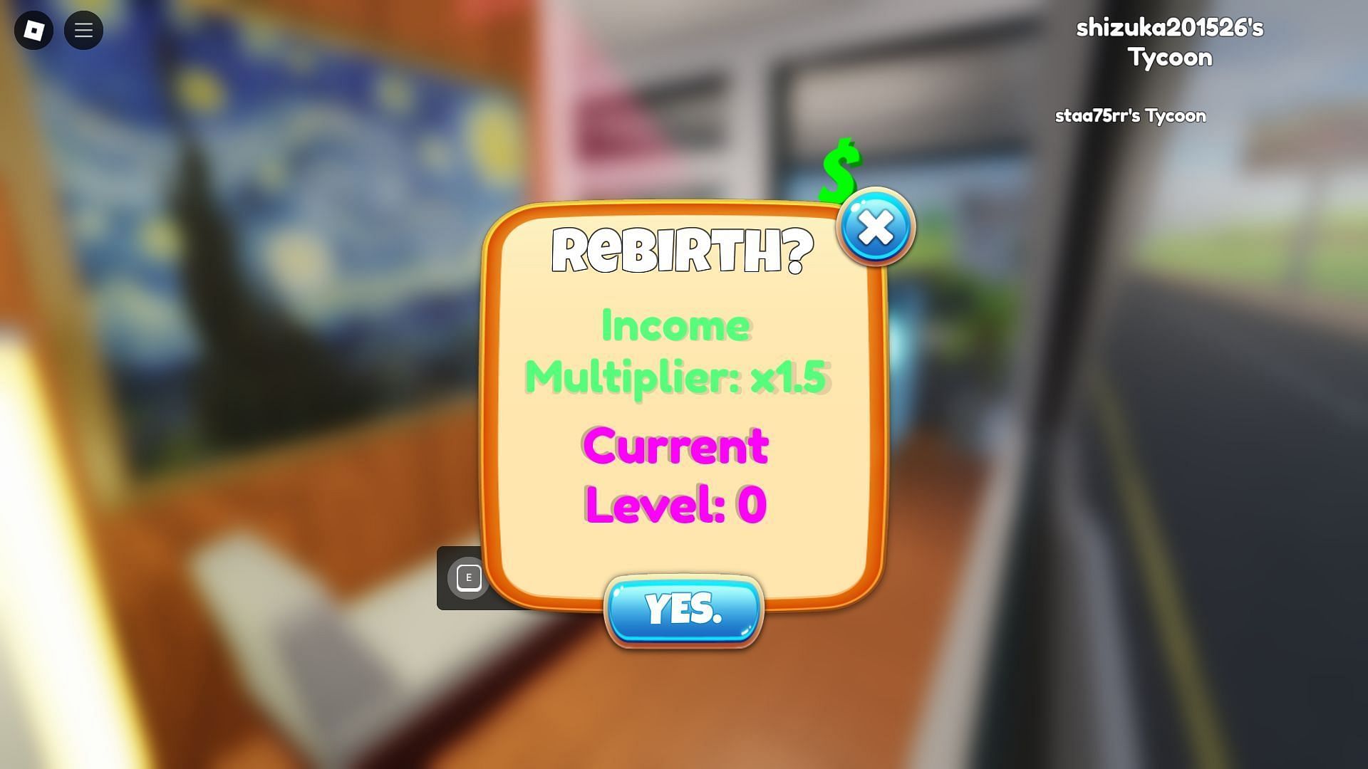 Rebirth to start from scratch (Image via Roblox)