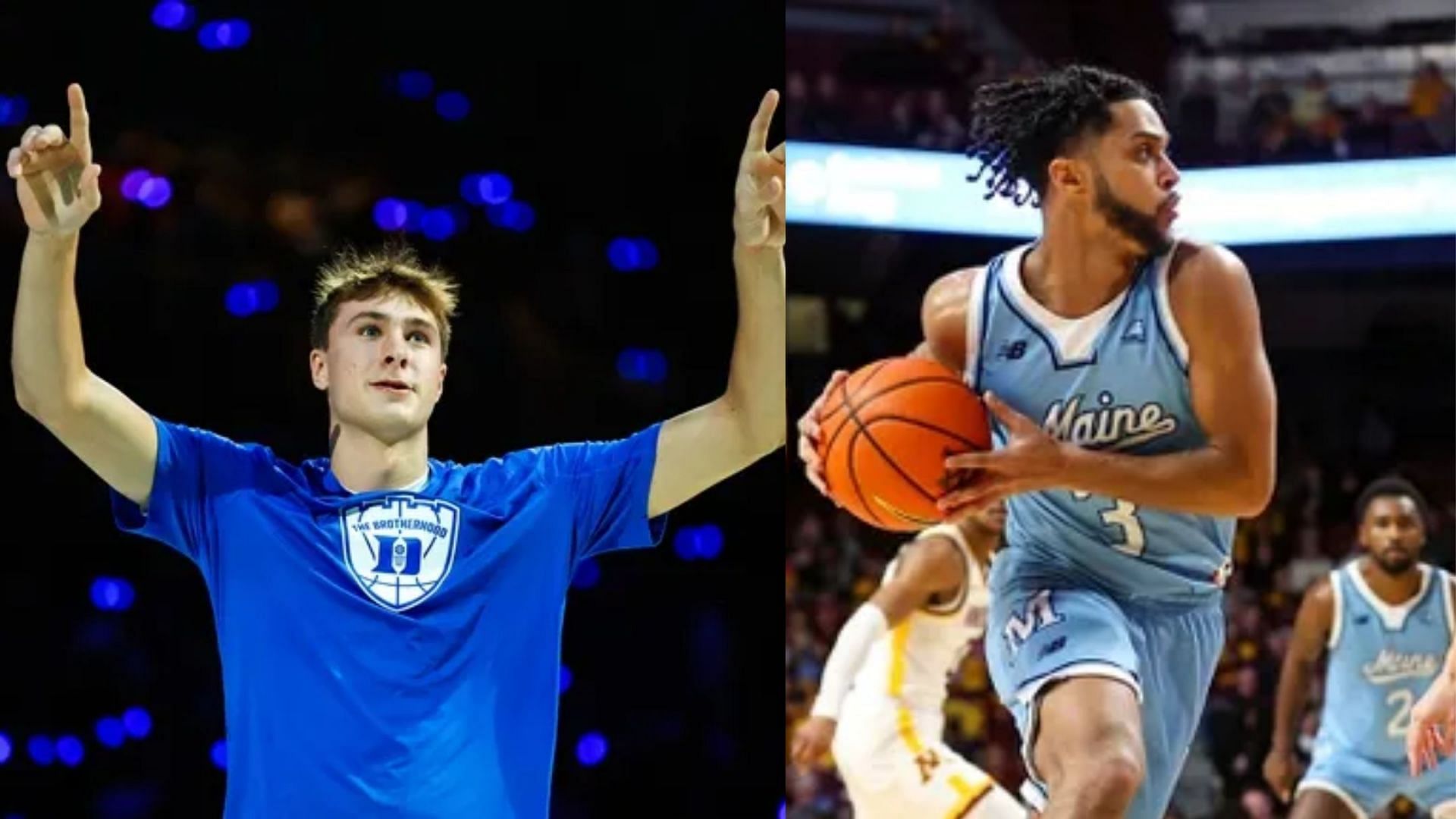 Duke forward Cooper Flagg (left) and Maine guard Jaden Clayton (right) (Image Source: IMAGN)