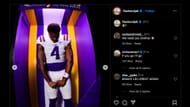 Chris Cenac Jr. comments on Jahkeem Stewart's post on his official visit to LSU Tigers (Credit: IG / @flashoutjah)