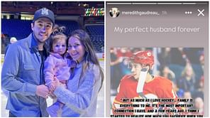 Johnny Gaudreau's wife Meredith reacts in four words to ex-Flames star's quote on family written in his letter to Calgary