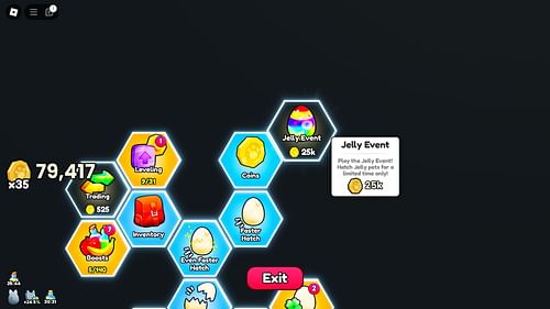 The Jelly Event node in the Upgrades menu (Image via Roblox)