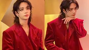 "So prince vampire coded"- Fans react as Stray Kids' Hyunjin's red coat look steals the show at Cartier Magical Night event