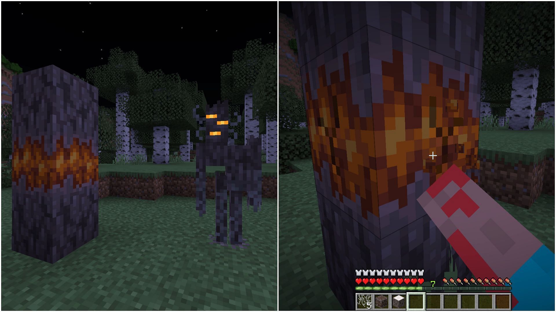 Creaking heart saves the mob from dying in Minecraft (Image via Mojang Studios)