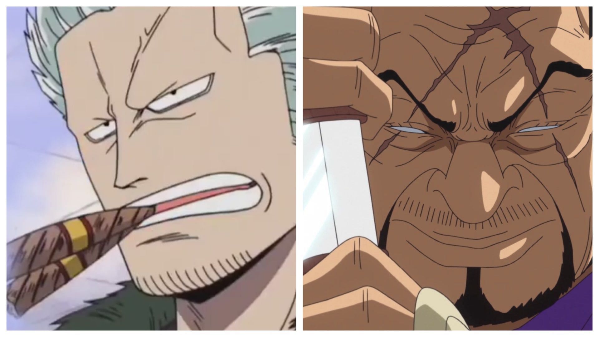 One Piece featured Smoker in Arabasta and Fujitora in Dressrosa (Image via Toei Animation)