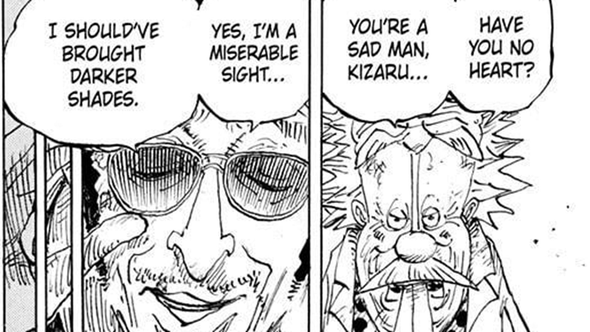 Kizaru&#039;s feelings highlighted in One Piece chapter 1104 (Image via Shueisha)