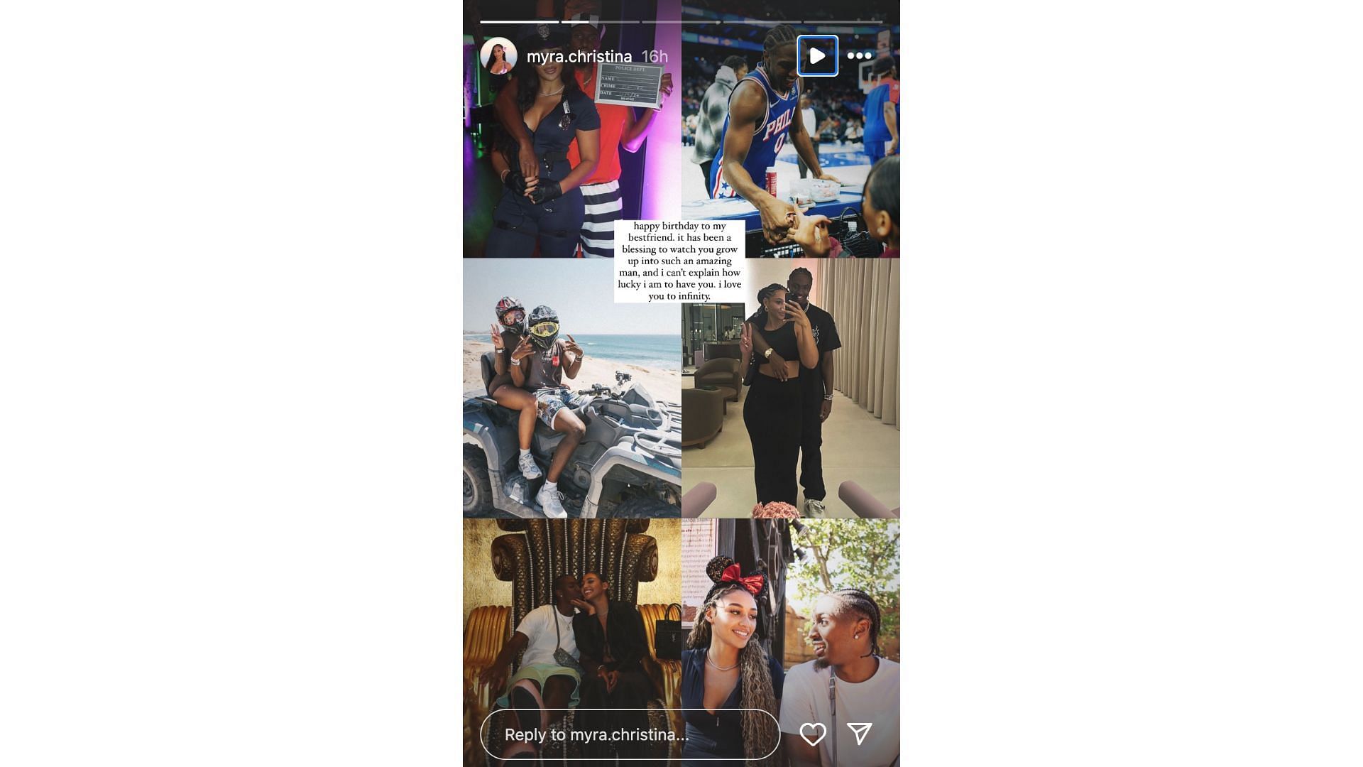 Myra Gordon shares a series of snaps alongside Tyrese Maxey on her IG account. Photo Credits: Myra Gordon&#039;s IG account