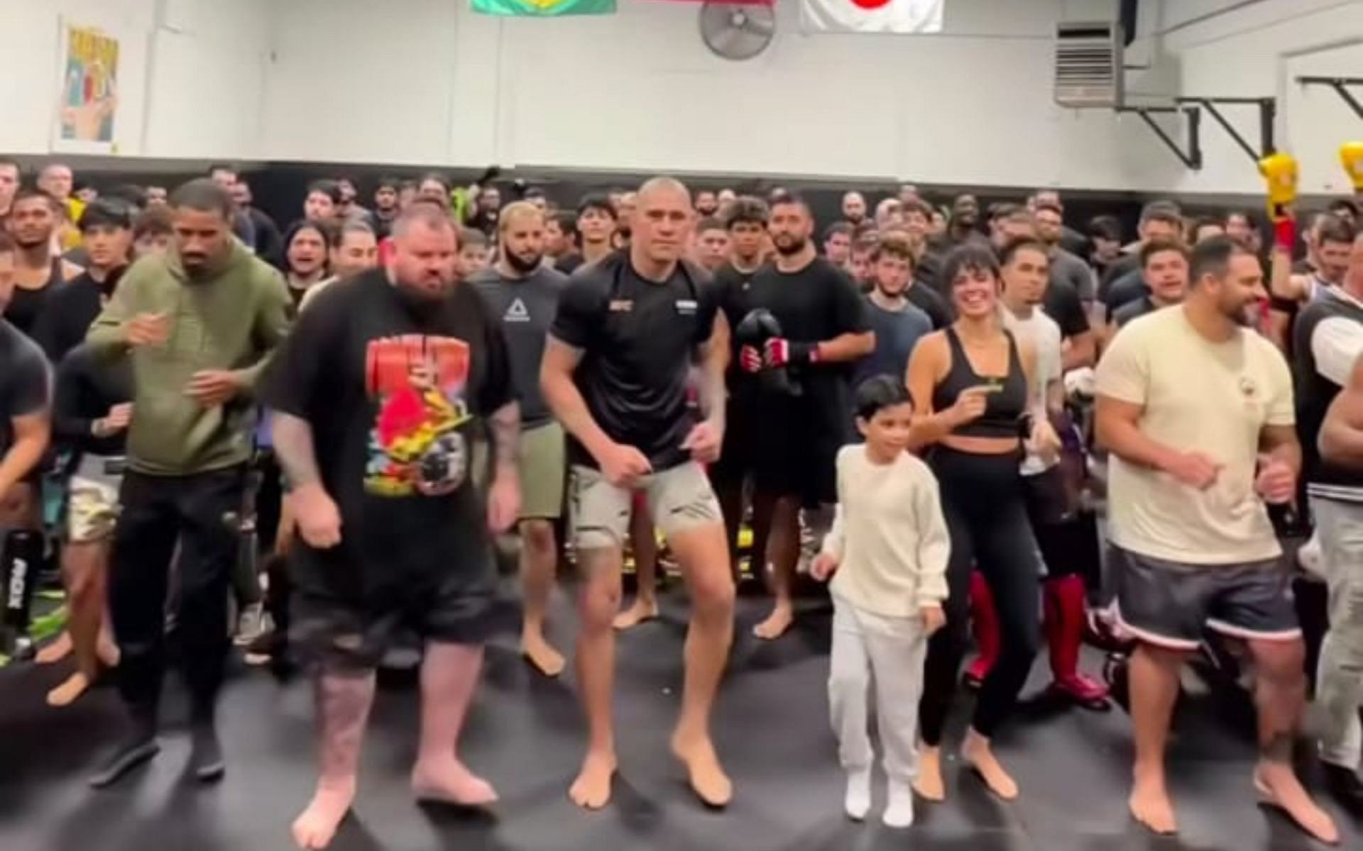 UFC commentataor reacts to Alex Pereira, Nina-Marie Daniele, and other doing the chama dance. [Image courtesy: @ninamariedaniele on Instagram]