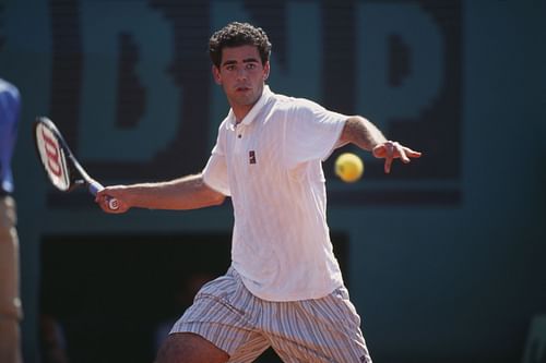 Pete Sampras in action at the 1996 French Open (Image Source: Getty)