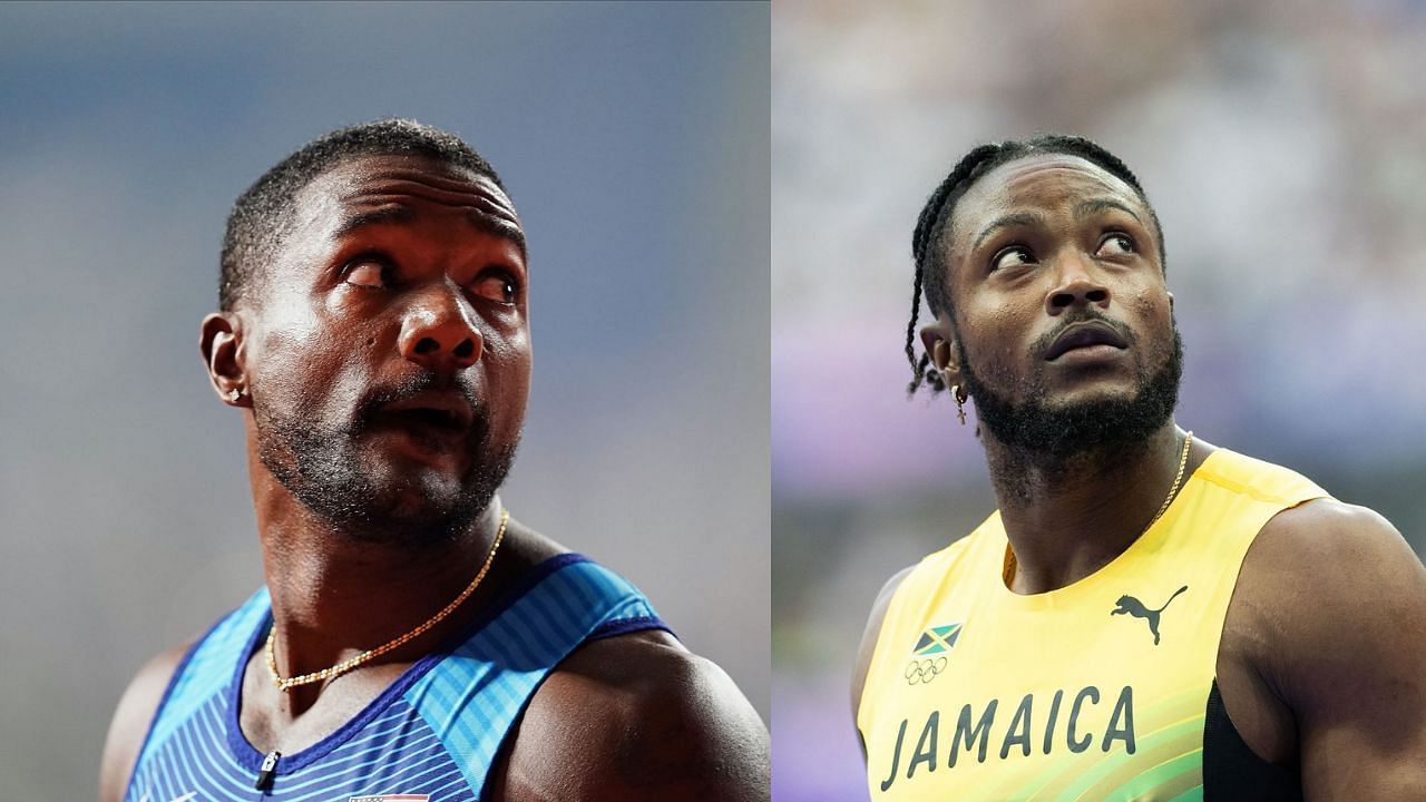 Justin Gatlin and Kishane Thompson