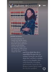 Screenshot of Riley Morant praising Kamala Harris via IG