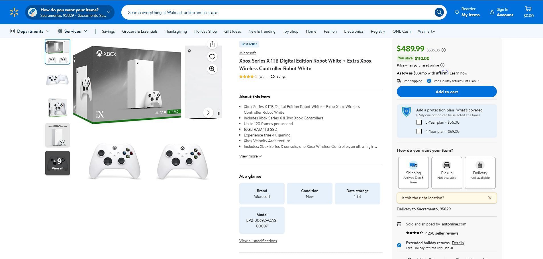 Get the Xbox Series X Digital and extra controller bundle at $110 off (Image via Walmart)