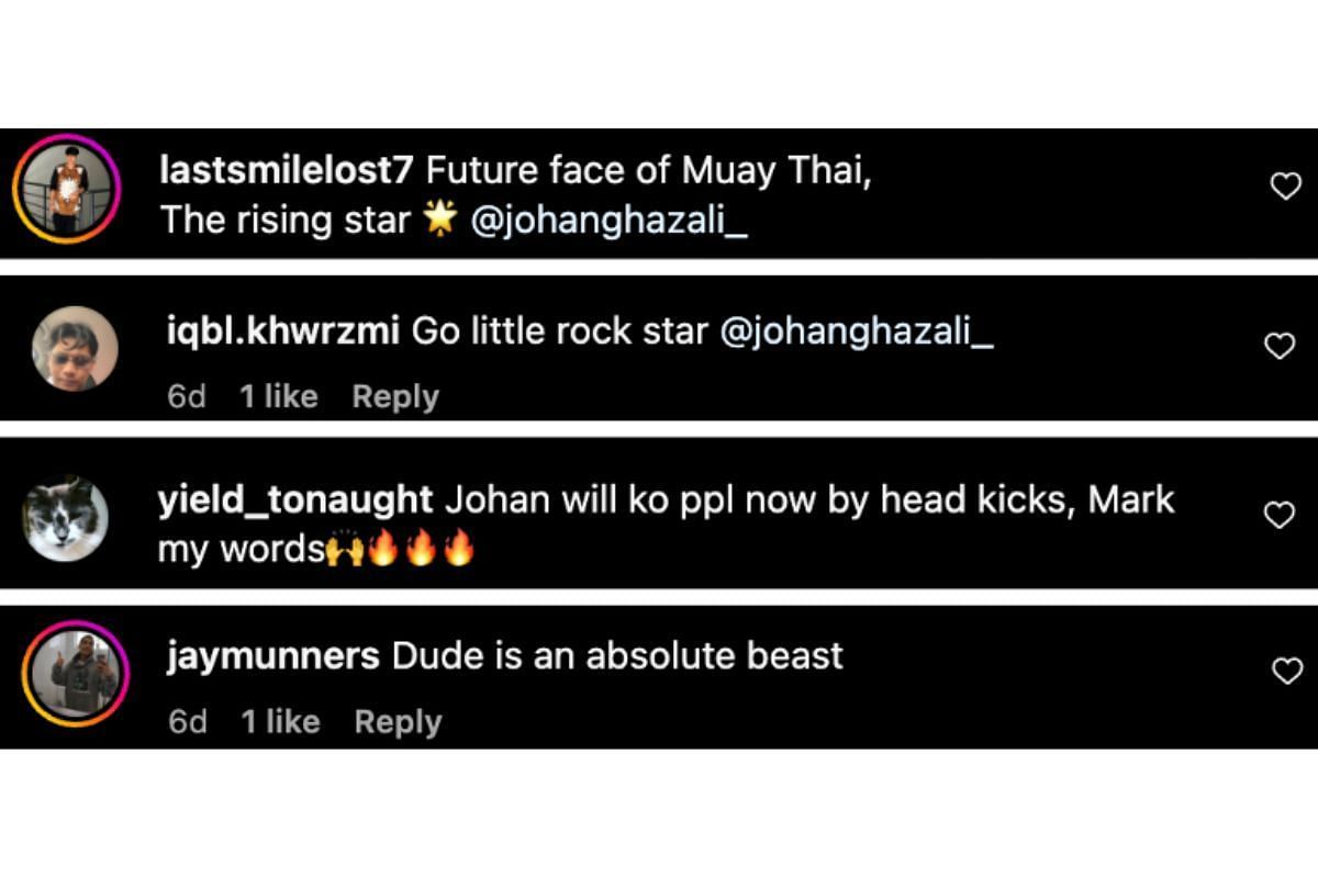 Screenshot of fans&#039; comments