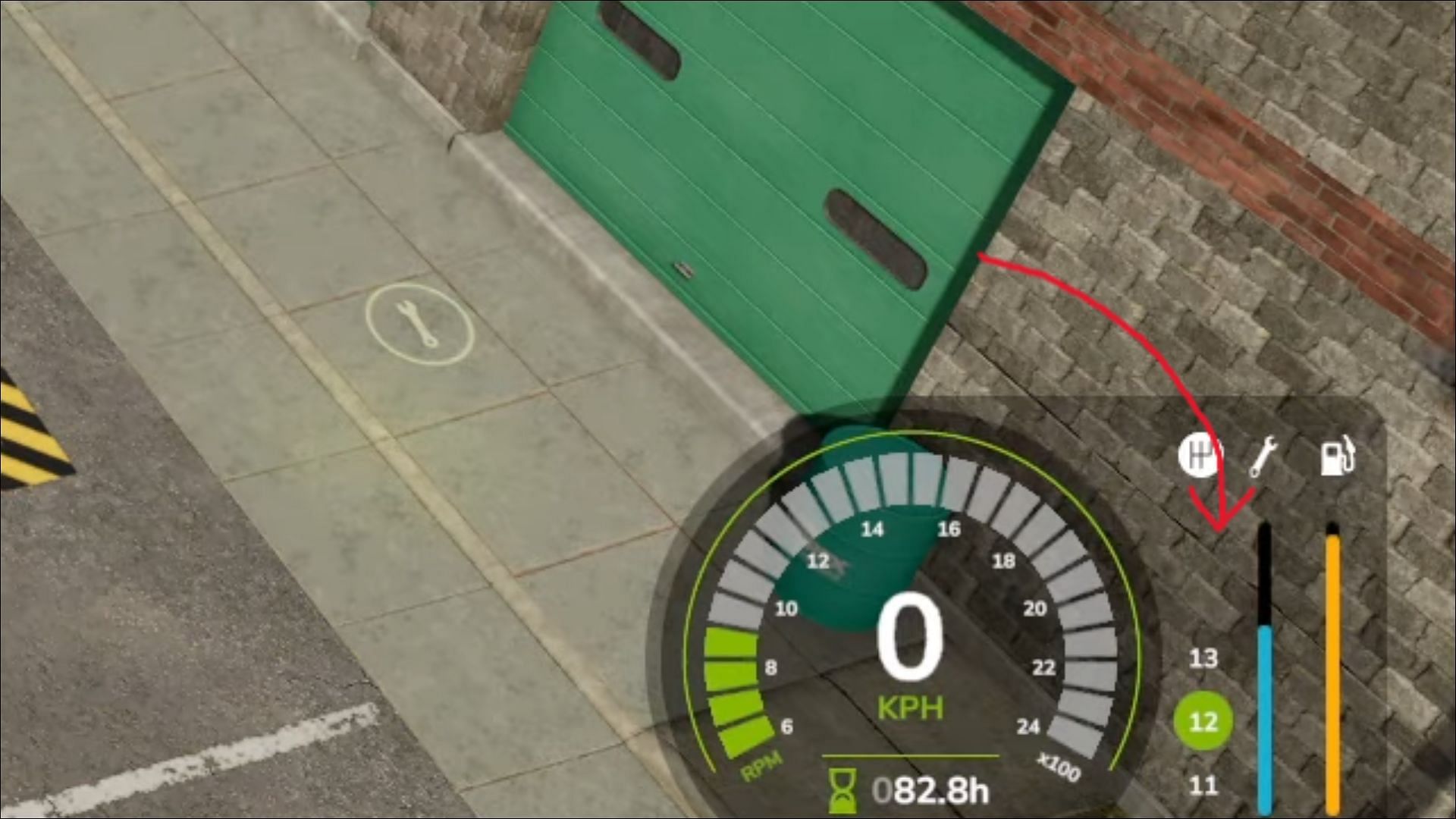 The tractor&#039;s health indicator in FS 25 (Image via Giants Software)