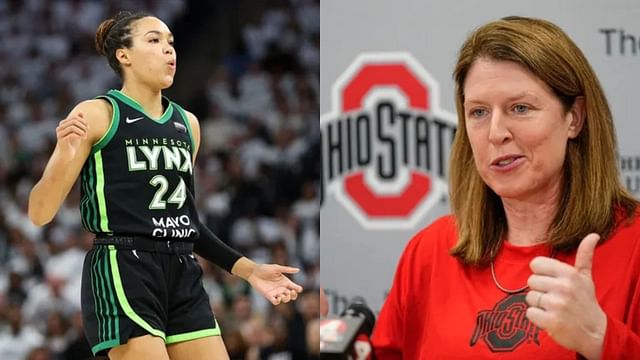 Minnesota Lynx forward Napheesa Collier and Ohio State assistant coach Katie Smith. Photo Credits: Imagn