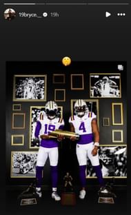 LSU commit Bryce Underwood poses together with Jahkeem Stewart, who was on an official visit (Credits: IG/Jahkeem Stewart)