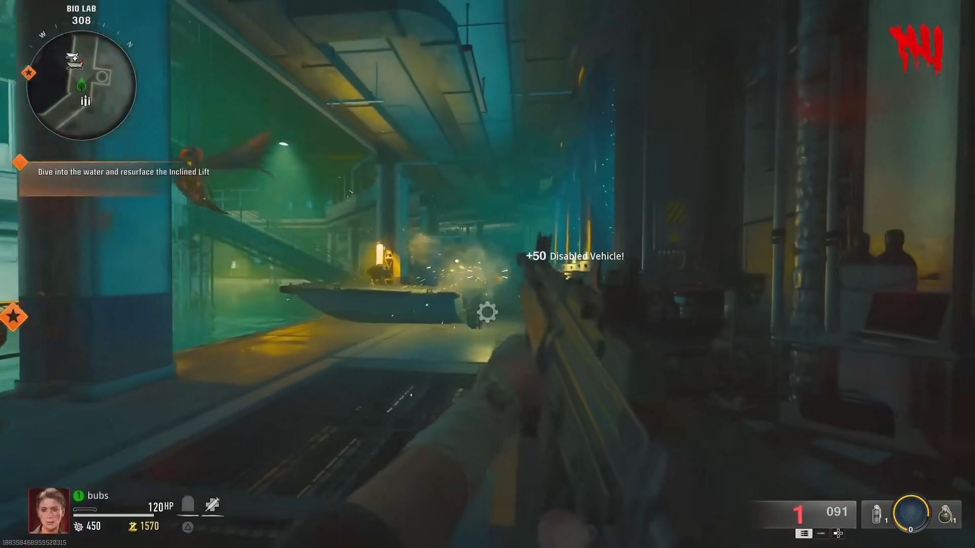 Punch the boat onto the platform (Image via Activision || YouTube/@bubsss)