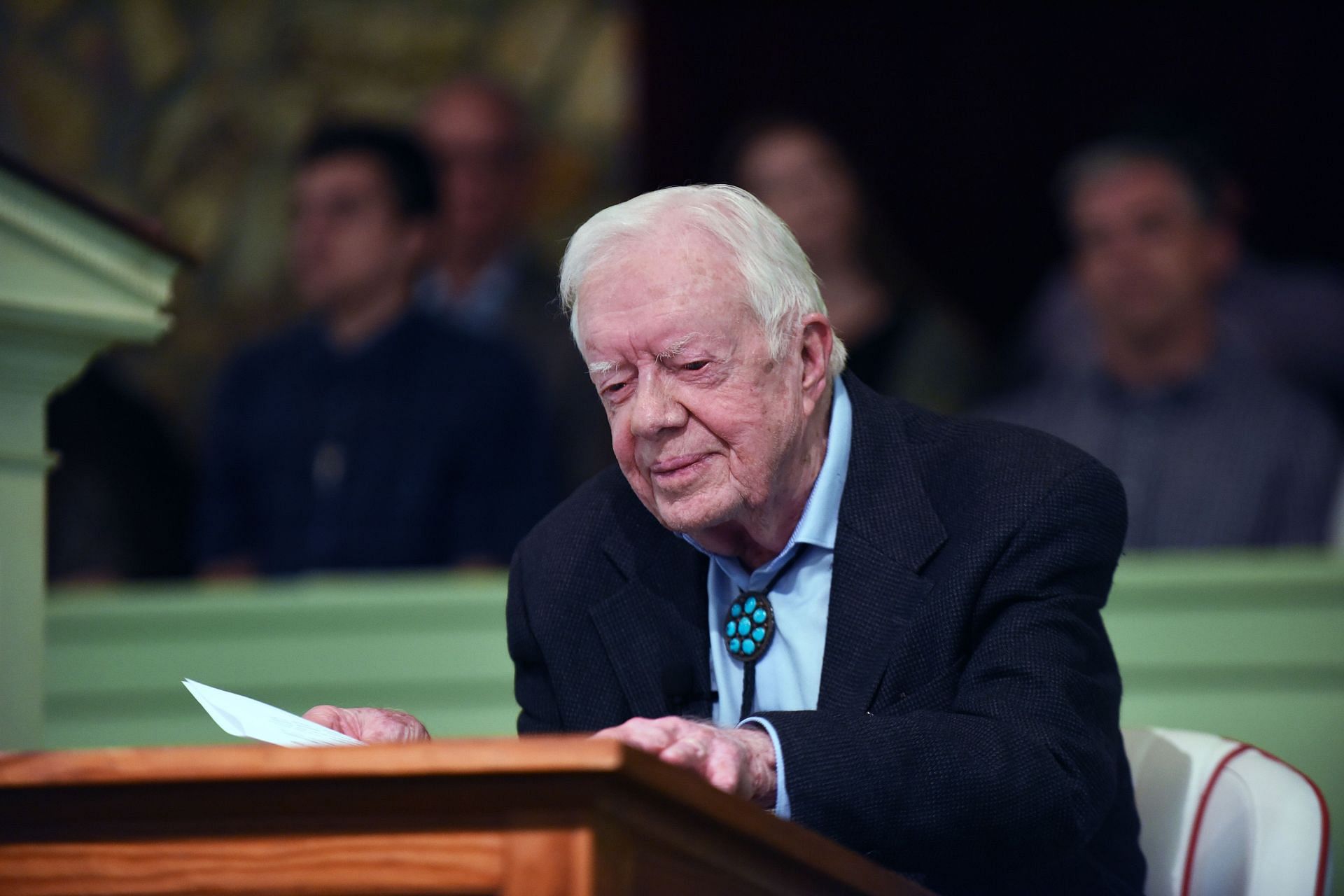 Jimmy Carter Teaches Sunday School in Plains, Georgia - Source: Getty