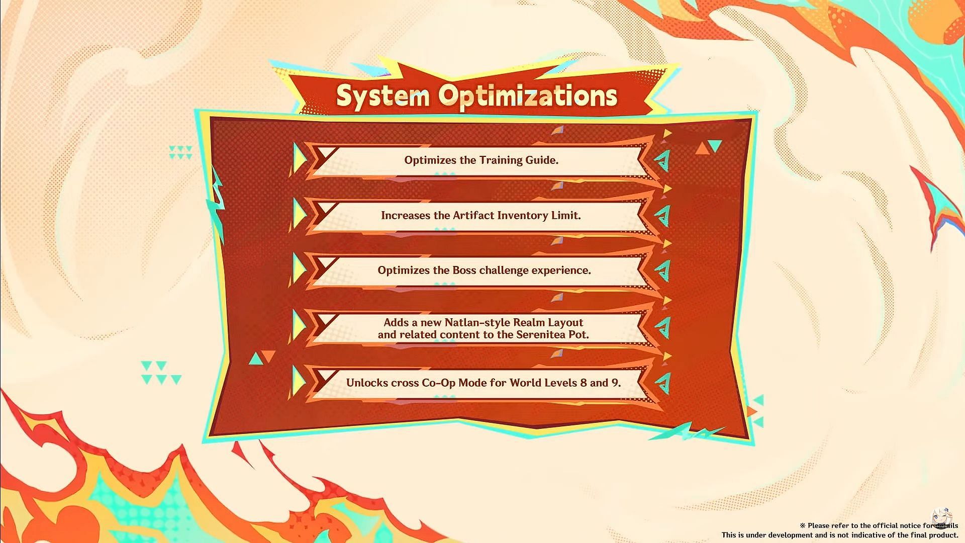 Upcoming system optimizations (Image via HoYoverse)