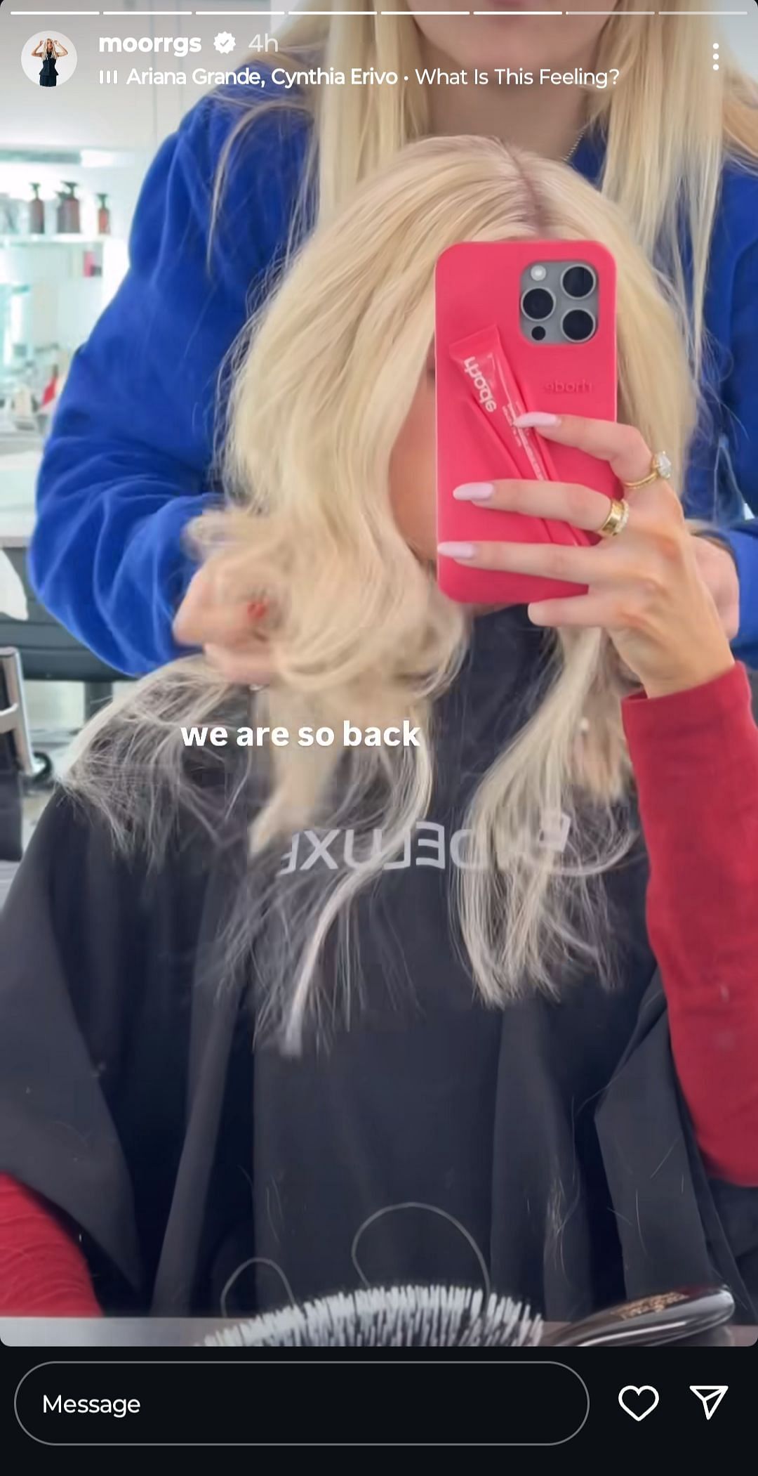 Morgan Riddle with a new hairstyle (Source: Instagram, https://www.instagram.com/stories/moorrgs/3516668101094608245/)