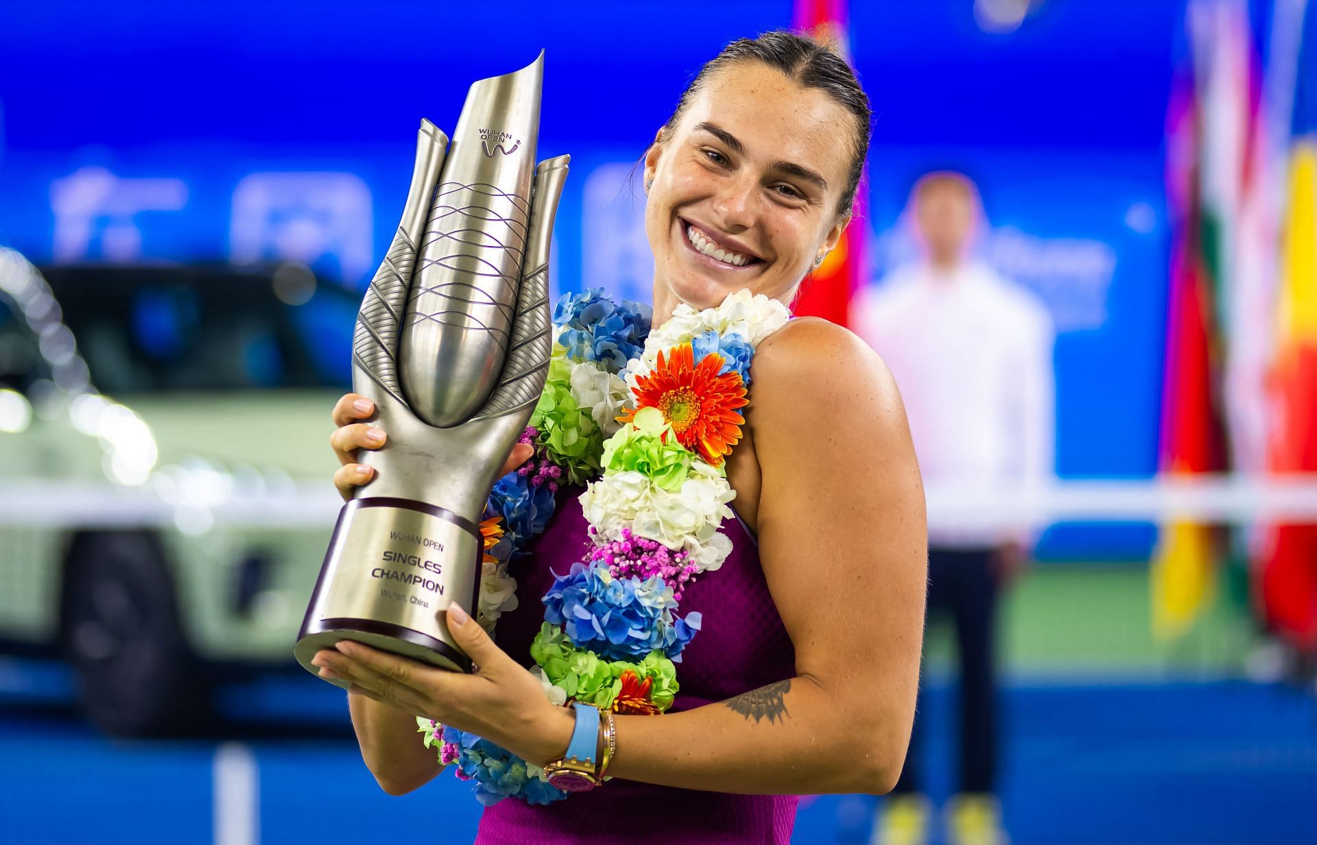 Aryna Sabalenka at the Wuhan Open 2024. (Photo: Getty)