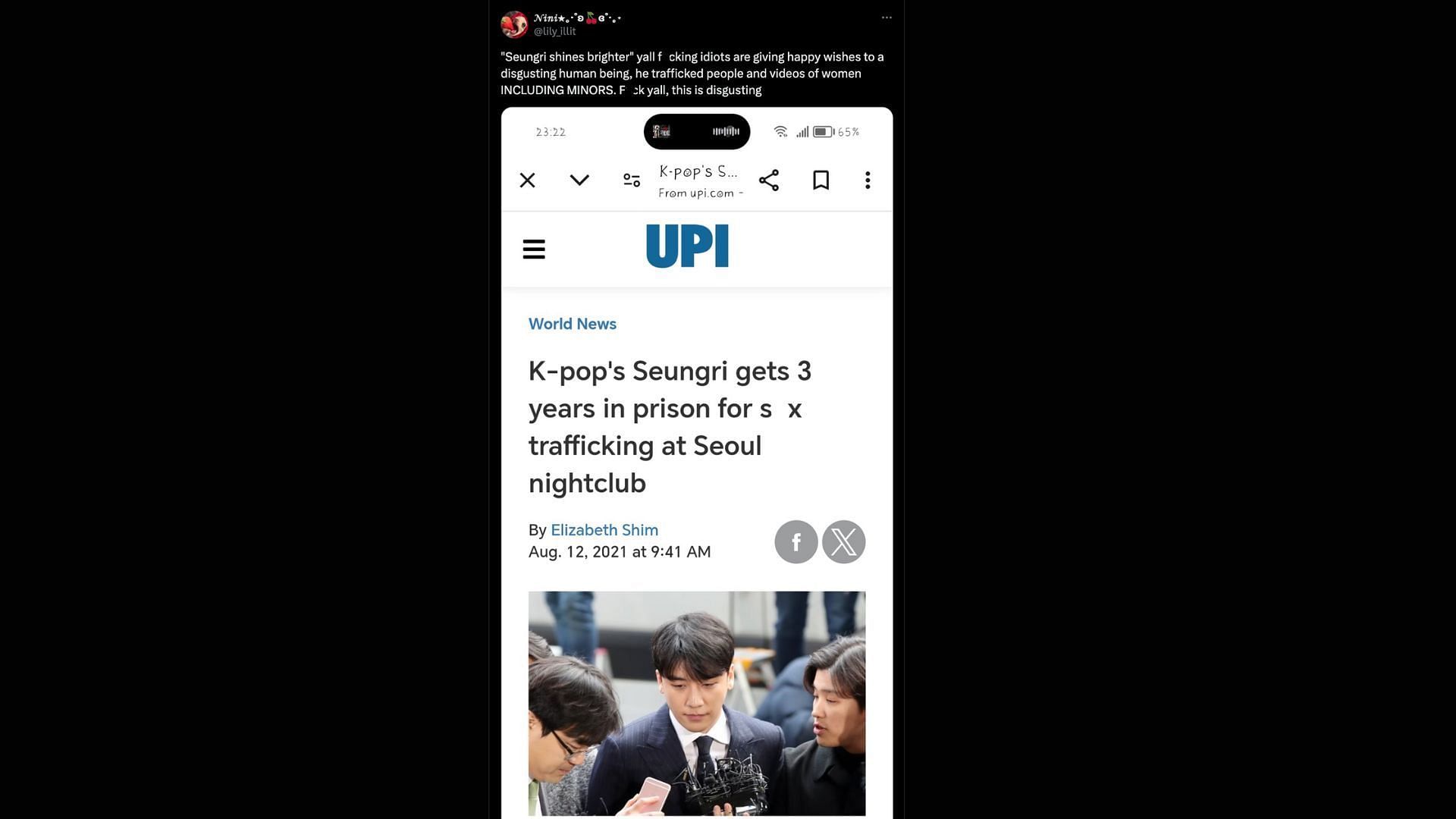 Netizen&#039;s reaction to Seungri&#039;s birthday celebrations (Image via X/@lily_illit)