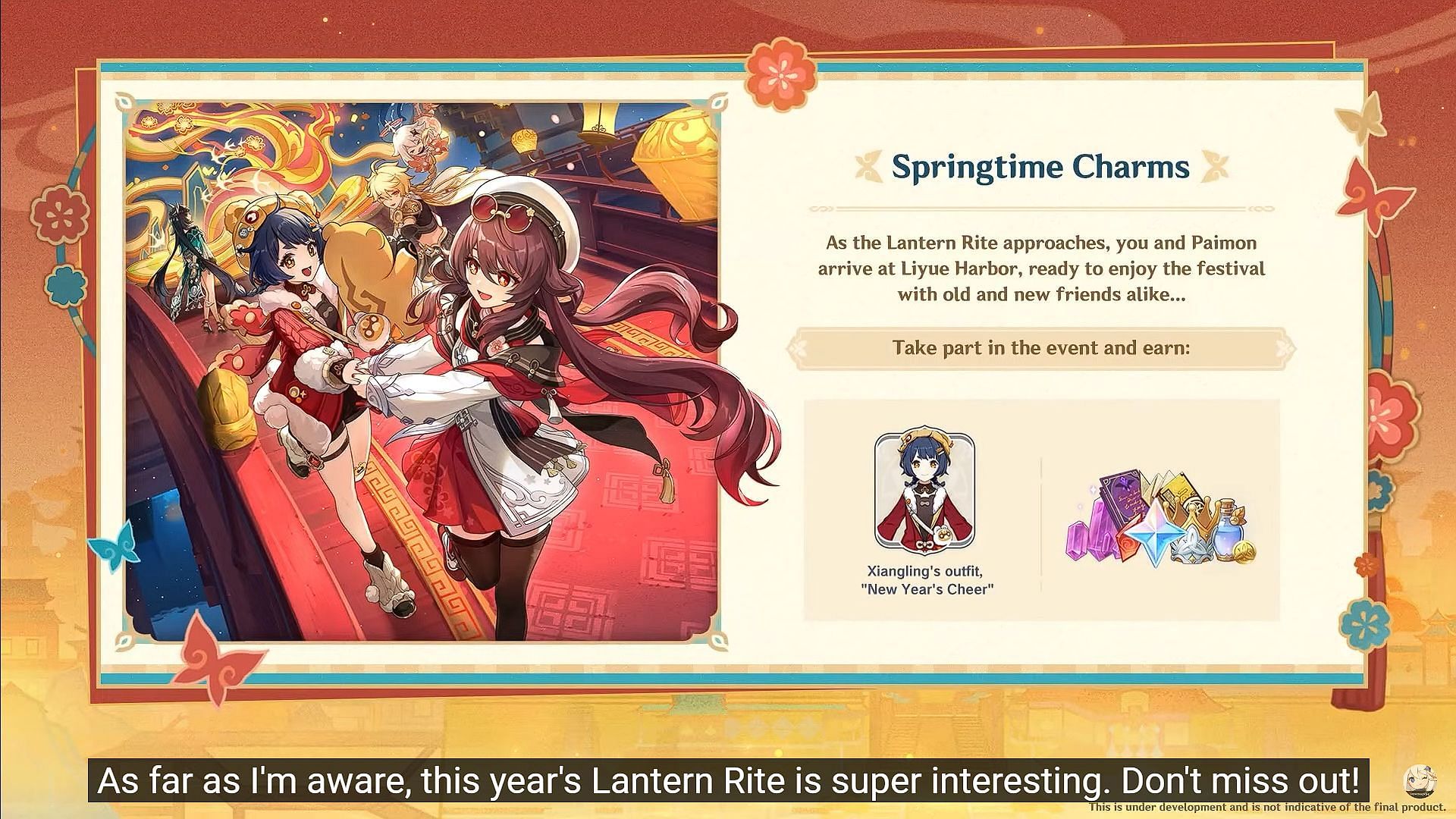 Springtime Charms is the new Lantern Rite event (Image via HoYoverse)