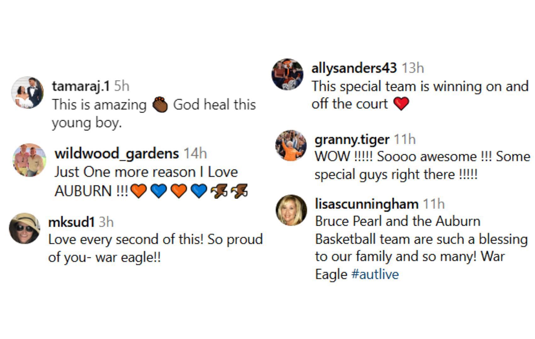 Fans&#039; comment on Auburn Tigers&#039; IG reel