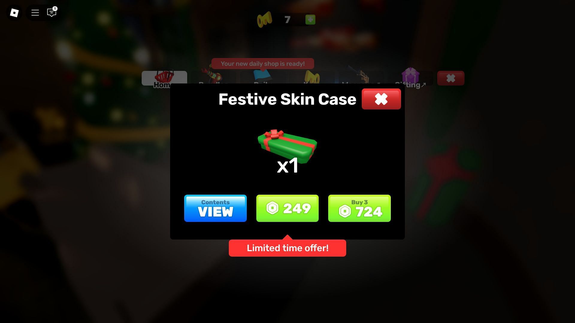 The Festive Skin Case (Image via Roblox)