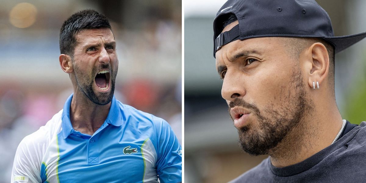 Nick Kyrgios and Novak Djokovic side by side 