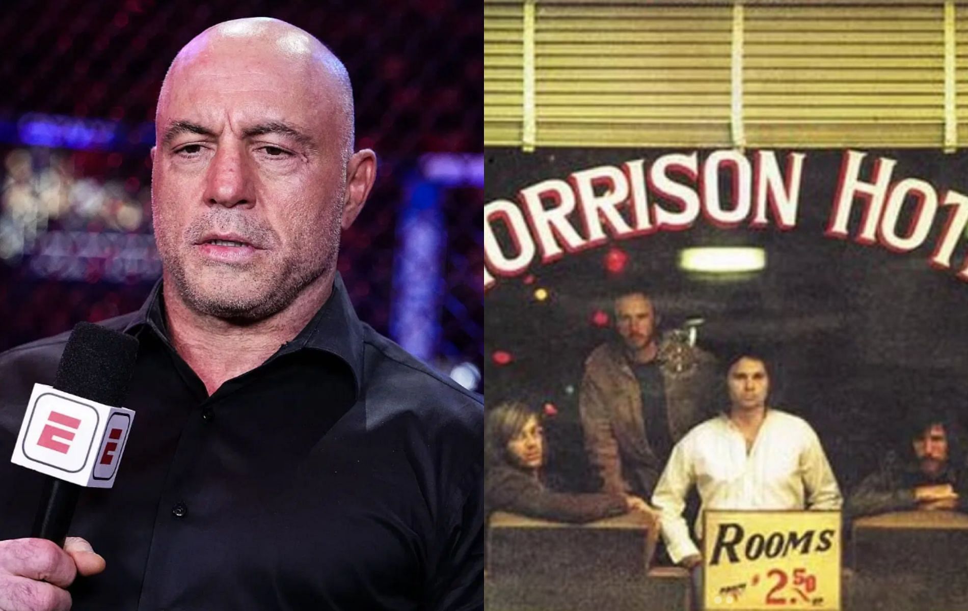 Joe Rogan laments about The Doors famed Morrison Hotel burning down to ground recently. [Image Courtesy: Getty Images, @joerogan on Instagram]