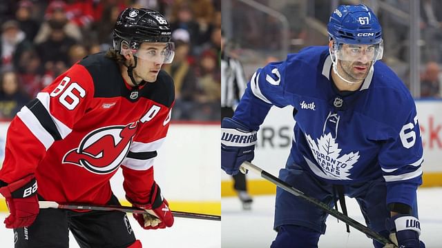 Max Pacioretty drilled Jack Hughes with a hit during the Leafs-Devils game (Source: Getty Images)