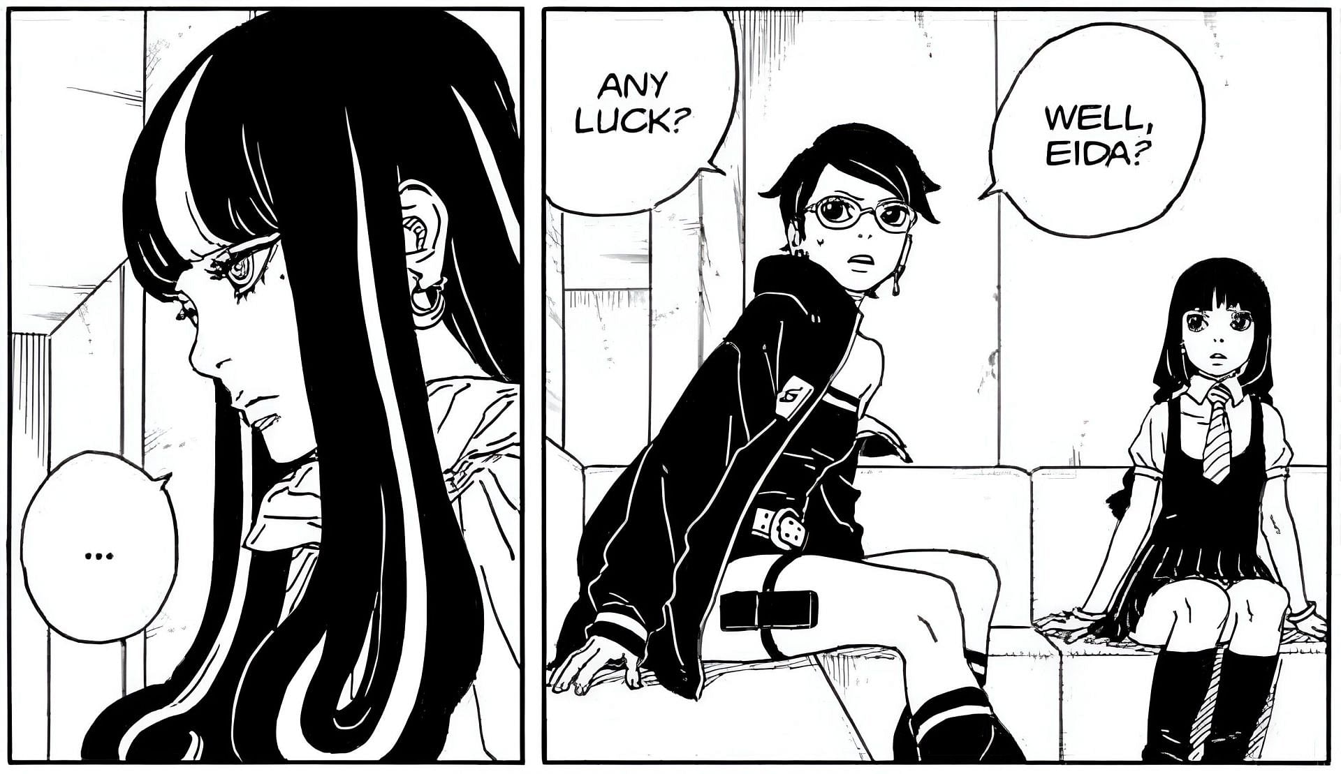 Eida, Sarada, and Sumire as seen in the manga (Image via Shueisha)