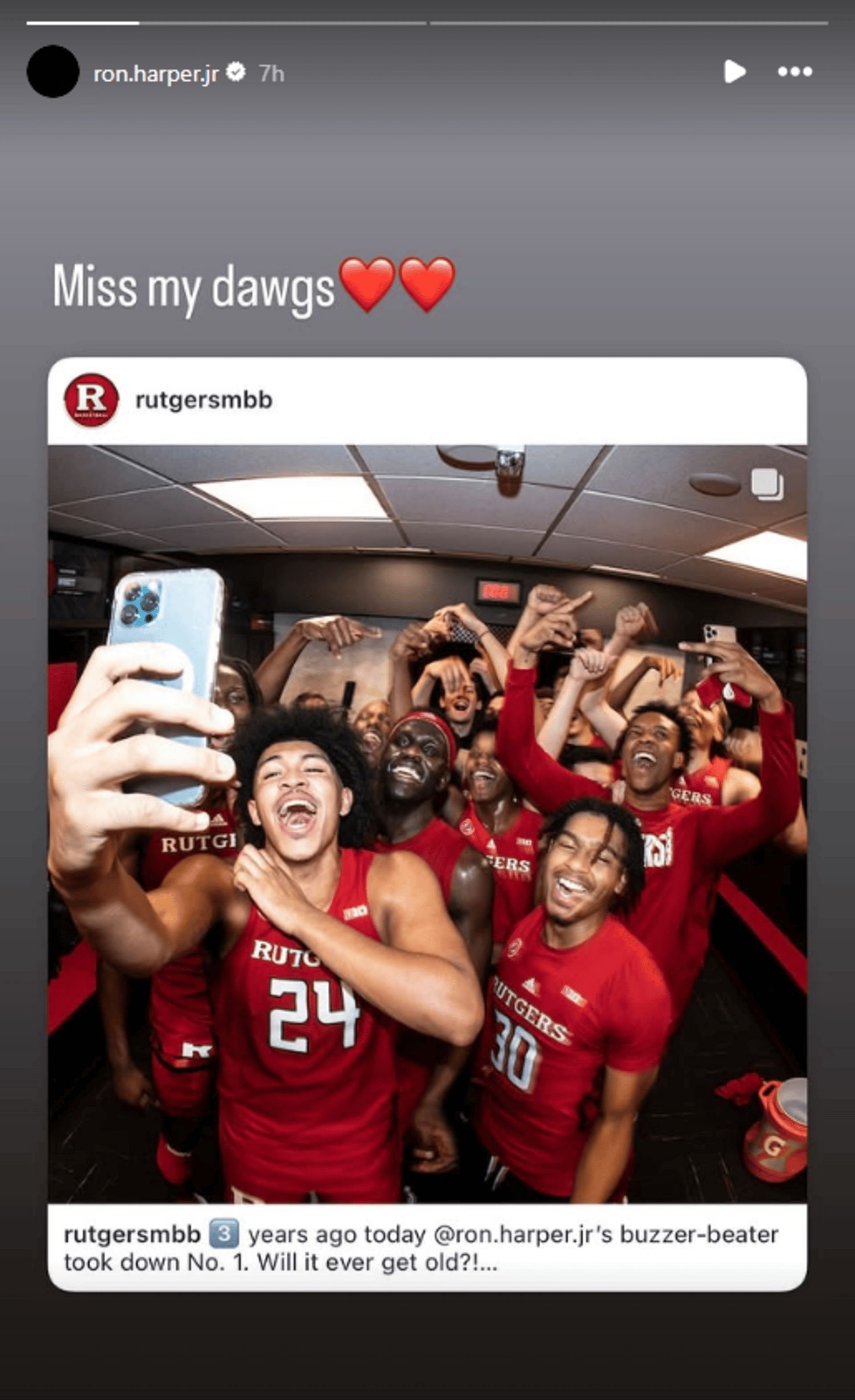 Ron Harper Jr.&#039;s Instagram Stories