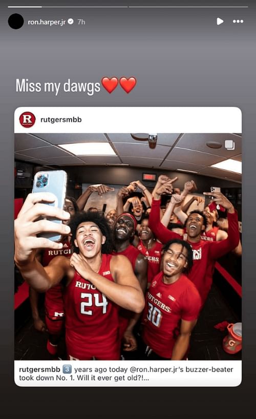 Ron Harper Jr.'s Instagram Stories