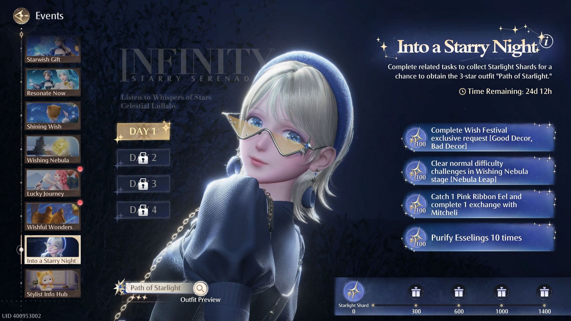 Into a Starry Night event overview (Image via Infold Games)