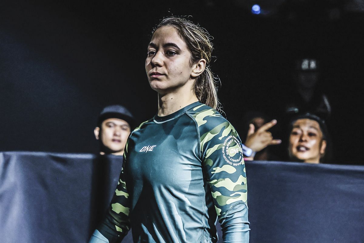 Mayssa Bastos defends the ONE atomweight submission grappling crown against Danielle Kelly on Dec. 6. [Photo via: ONE Championship]