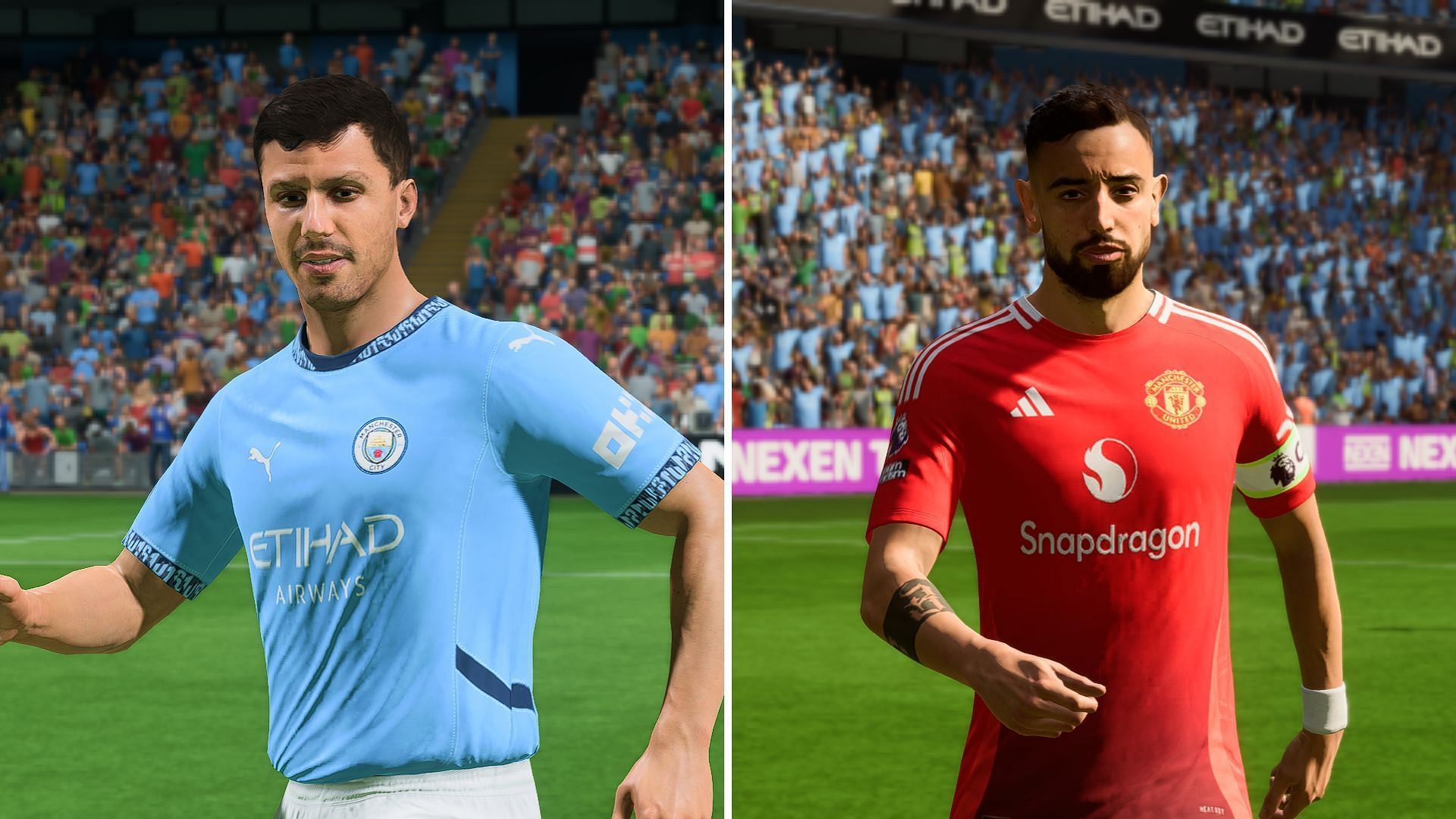 Rodri and Bruno are two pivotal players from both squads in EA FC 25 (Image via EA Sports)