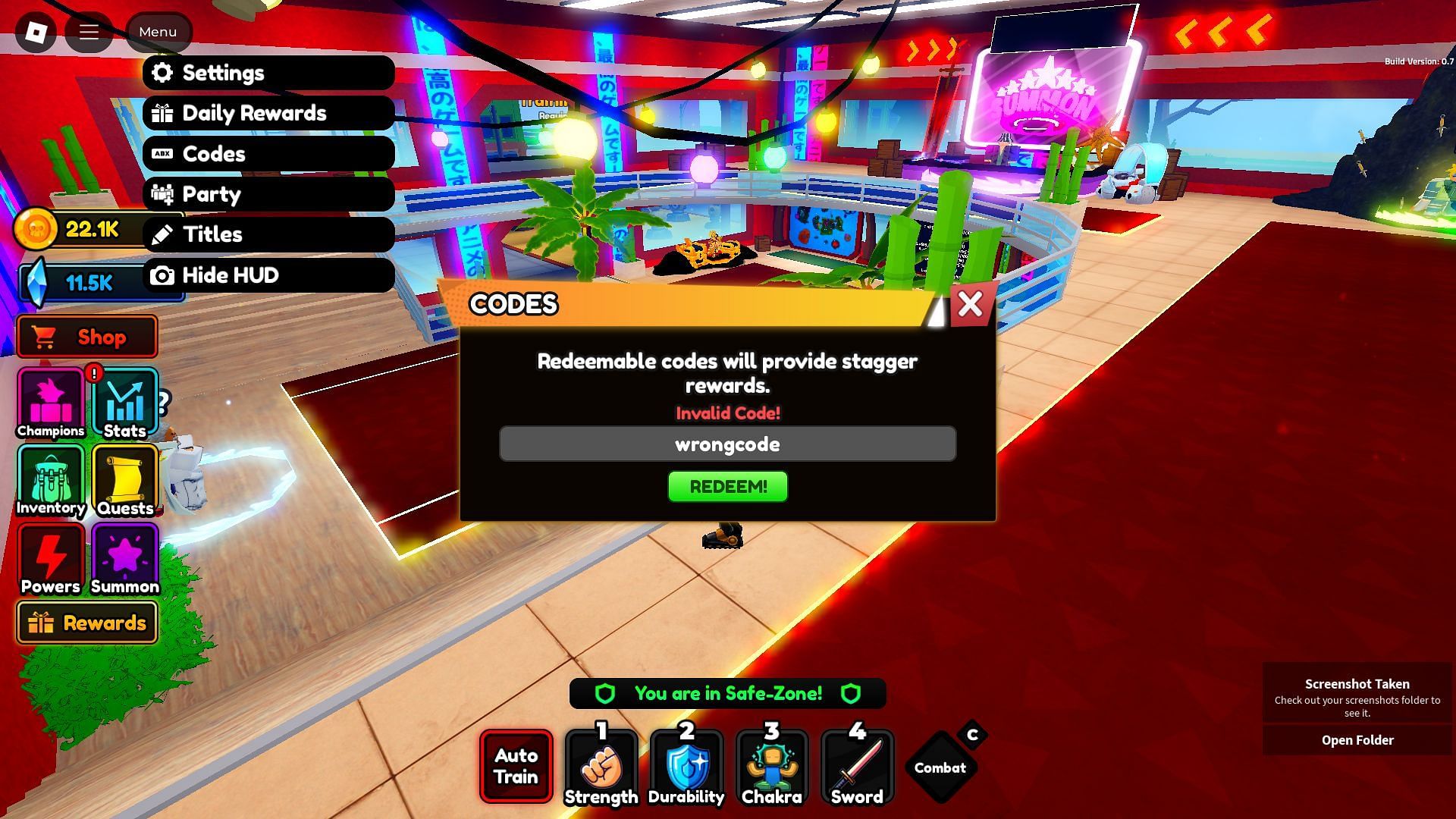 Avoid typos while using codes (Image via Roblox)