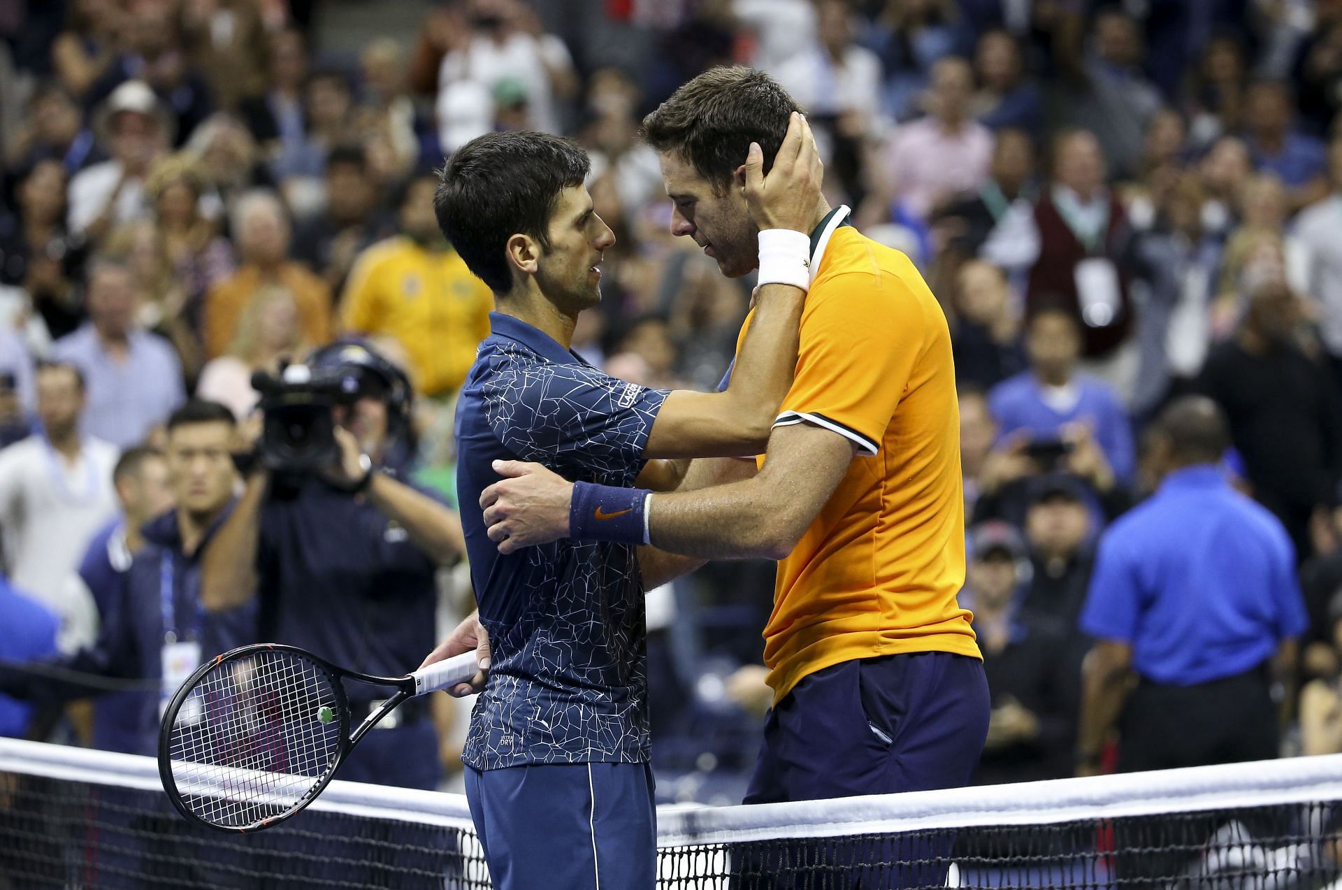 Novak Djokovic (L) and Juan Martin del Potro (R) at the 2018 US Open (Image: Getty)